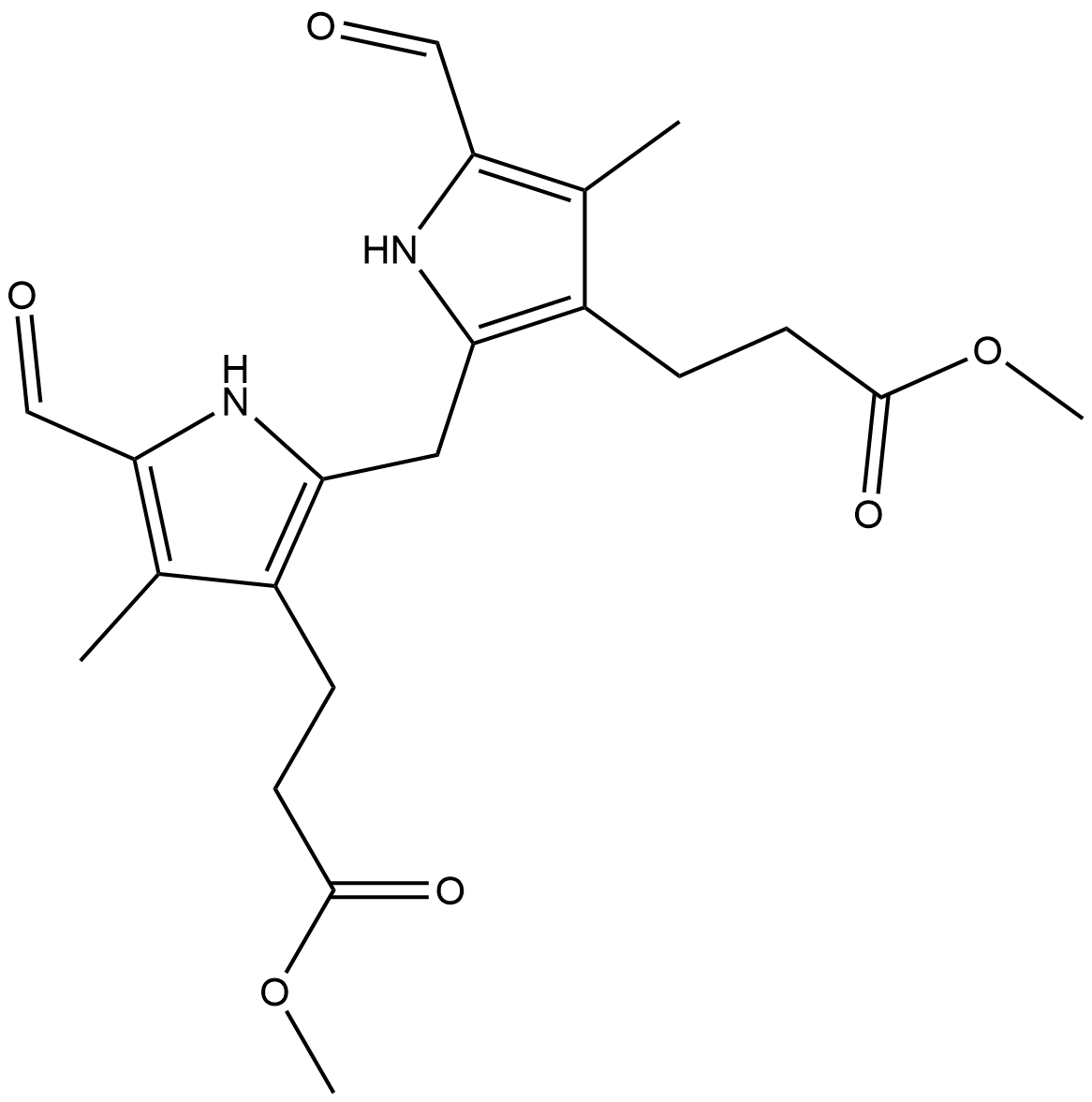 3,3′-Dimethyl 2,2′-methylenebis[5-formyl-4-methyl-1H-pyrrole-3-propanoate] Struktur