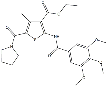 ethyl 4-methyl-5-(1-pyrrolidinylcarbonyl)-2-[(3,4,5-trimethoxybenzoyl)amino]-3-thiophenecarboxylate Struktur