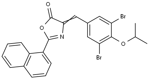 4-(3,5-dibromo-4-isopropoxybenzylidene)-2-(1-naphthyl)-1,3-oxazol-5(4H)-one Struktur