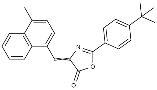 2-(4-tert-butylphenyl)-4-[(4-methyl-1-naphthyl)methylene]-1,3-oxazol-5(4H)-one Struktur