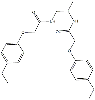 2-(4-ethylphenoxy)-N-(2-{[(4-ethylphenoxy)acetyl]amino}-1-methylethyl)acetamide Struktur