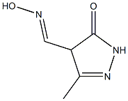 1H-Pyrazole-4-carboxaldehyde, 4,5-dihydro-3-methyl-5-oxo-, 4-oxime (9CI) Struktur
