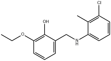 2-{[(3-chloro-2-methylphenyl)amino]methyl}-6-ethoxyphenol Struktur