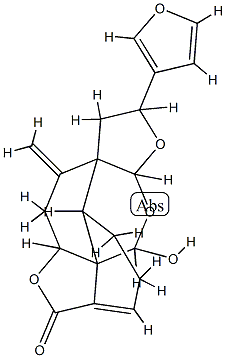 (2S,3bα,9aS,11aα)-2α-(3-Furyl)-2,3,4,5-tetrahydro-10α-hydroxy-13-methylene-11aH-3aα,9α-ethanodifuro[2,3-c:3',4'-i][2]benzopyran-7(3bH)-one Struktur