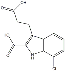 2-Carboxy-7-chloro-1H-indole-3-propionic acid Struktur