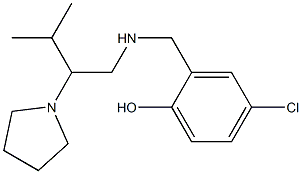 4-chloro-2-({[3-methyl-2-(pyrrolidin-1-yl)butyl]amino}methyl)phenol Struktur
