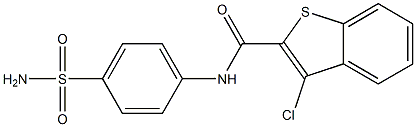 N-[4-(aminosulfonyl)phenyl]-3-chloro-1-benzothiophene-2-carboxamide Structure