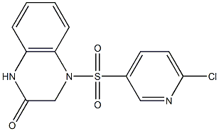 4-[(6-chloropyridine-3-)sulfonyl]-1,2,3,4-tetrahydroquinoxalin-2-one Struktur