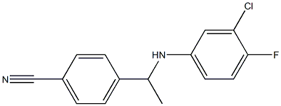 4-{1-[(3-chloro-4-fluorophenyl)amino]ethyl}benzonitrile Struktur