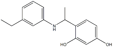 4-{1-[(3-ethylphenyl)amino]ethyl}benzene-1,3-diol Struktur