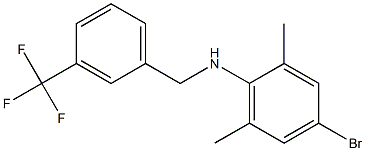 4-bromo-2,6-dimethyl-N-{[3-(trifluoromethyl)phenyl]methyl}aniline Struktur