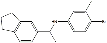 4-bromo-N-[1-(2,3-dihydro-1H-inden-5-yl)ethyl]-3-methylaniline Struktur