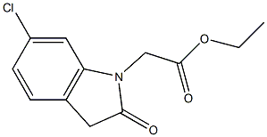 ethyl 2-(6-chloro-2-oxo-2,3-dihydro-1H-indol-1-yl)acetate Struktur