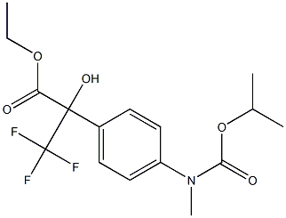 ethyl 3,3,3-trifluoro-2-hydroxy-2-{4-[(isopropoxycarbonyl)(methyl)amino]phenyl}propanoate Struktur