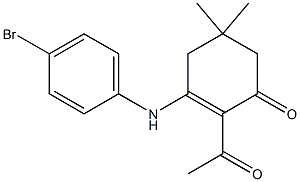 2-acetyl-3-(4-bromoanilino)-5,5-dimethyl-2-cyclohexen-1-one Structure
