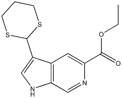 ethyl 3-(1,3-dithian-2-yl)-1H-pyrrolo(2,3-c)pyridine-5-carboxylate Struktur