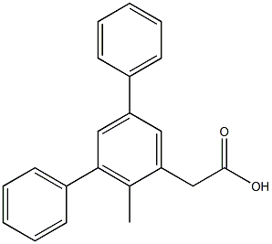 1-(carboxymethyl)-3,5-diphenyl-2-methylbenzene Struktur