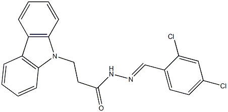 3-(9H-carbazol-9-yl)-N'-(2,4-dichlorobenzylidene)propanohydrazide Struktur