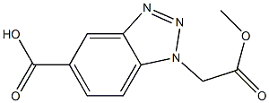 1-(2-methoxy-2-oxoethyl)-1H-1,2,3-benzotriazole-5-carboxylic acid Struktur