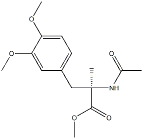 [R,(+)]-2-Acetylamino-2-methyl-3-(3,4-dimethoxyphenyl)propionic acid methyl ester Struktur
