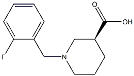 (3S)-1-(2-fluorobenzyl)piperidine-3-carboxylic acid Struktur