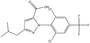 1-[2,6-DICHLORO-4-(TRIFLUOROMETHYL)PHENYL]-3-(2-METHYLPROPYL)-1H-PYRAZOLE-5-CARBOXYLICACID Struktur