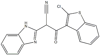 2-(1H-benzo[d]imidazol-2-yl)-3-(2-chlorobenzo[b]thiophen-3-yl)-3-oxopropanenitrile Struktur