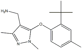 [5-(2-tert-butyl-4-methylphenoxy)-1,3-dimethyl-1H-pyrazol-4-yl]methanamine Struktur