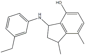 3-[(3-ethylphenyl)amino]-1,7-dimethyl-2,3-dihydro-1H-inden-4-ol Structure