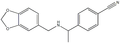 4-{1-[(2H-1,3-benzodioxol-5-ylmethyl)amino]ethyl}benzonitrile Struktur
