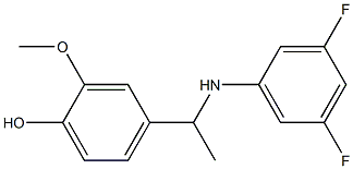 4-{1-[(3,5-difluorophenyl)amino]ethyl}-2-methoxyphenol Struktur