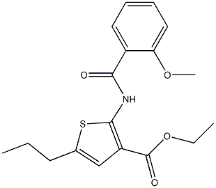 ethyl 2-[(2-methoxybenzoyl)amino]-5-propyl-3-thiophenecarboxylate Struktur