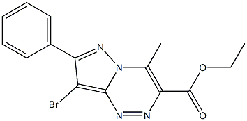 ethyl 8-bromo-4-methyl-7-phenylpyrazolo[5,1-c][1,2,4]triazine-3-carboxylate Struktur