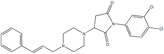 3-(4-cinnamyl-1-piperazinyl)-1-(3,4-dichlorophenyl)-2,5-pyrrolidinedione Struktur