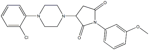 3-[4-(2-chlorophenyl)-1-piperazinyl]-1-(3-methoxyphenyl)-2,5-pyrrolidinedione Struktur