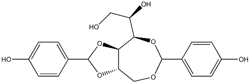 1-O,4-O:2-O,3-O-ビス(4-ヒドロキシベンジリデン)-D-グルシトール 化學(xué)構(gòu)造式