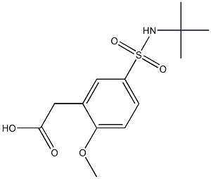 {5-[(tert-butylamino)sulfonyl]-2-methoxyphenyl}acetic acid Struktur