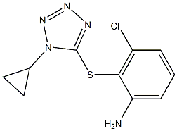 3-chloro-2-[(1-cyclopropyl-1H-1,2,3,4-tetrazol-5-yl)sulfanyl]aniline Struktur