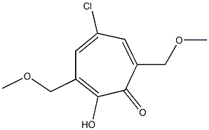 5-Chloro-2-hydroxy-3,7-bis(methoxymethyl)cyclohepta-2,4,6-trien-1-one Struktur