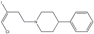 1-[(E)-4-Chloro-3-iodo-3-butenyl]-4-phenylpiperidine Struktur