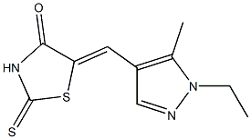 5-[(1-ethyl-5-methyl-1H-pyrazol-4-yl)methylene]-2-thioxo-1,3-thiazolidin-4-one Struktur