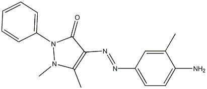 4-[(4-amino-3-methylphenyl)diazenyl]-1,5-dimethyl-2-phenyl-1,2-dihydro-3H-pyrazol-3-one Struktur