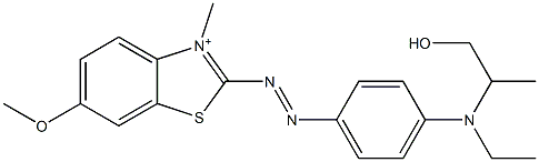 2-[[4-[Ethyl(2-hydroxy-1-methylethyl)amino]phenyl]azo]-6-methoxy-3-methylbenzothiazol-3-ium Struktur