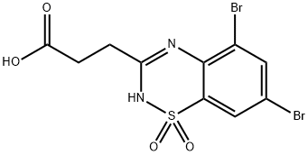 5,7-Dibromo-2H-1,2,4-benzothiadiazine-3-propanoic acid 1,1-dioxide Structure