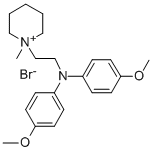 1-(2-(Bis(p-methoxyphenyl)amino)ethyl)-1-methyl-piperidinium bromide Struktur