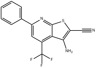 3-AMINO-6-PHENYL-4-(TRIFLUOROMETHYL)THIENO[2,3-B]PYRIDINE-2-CARBONITRILE Struktur