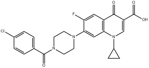 3-Quinolinecarboxylic acid, 7-[4-(4-chlorobenzoyl)-1-piperazinyl]-1-cyclopropyl-6-fluoro-1,4-dihydro-4-oxo- Struktur