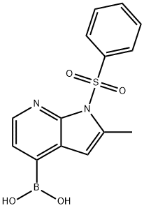 Boronic acid, B-[2-Methyl-1-(phenylsulfonyl)-1H-pyrrolo[2,3-b]pyridin-4-yl]- Struktur