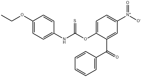 [[2-(2-benzoyl-4-nitro-phenyl)-4-ethoxy-phenyl]amino]methanethioic aci d Struktur