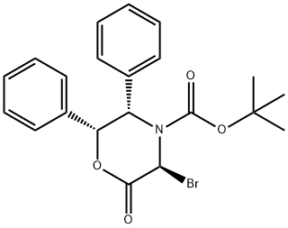 (3S,5S,6R)-tert-Butyl 3-bromo-2-oxo-5,6-diphenylmorpholine-4-carboxylate Struktur